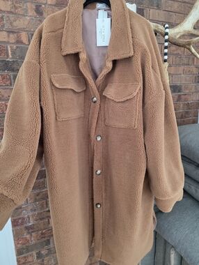 Long Oversized Teddy Jacket
